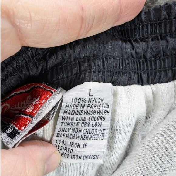 Vintage Rawlings Windbreaker Track Pants Mens Large Black Nylon 1980s 1990s - Picture 8 of 12